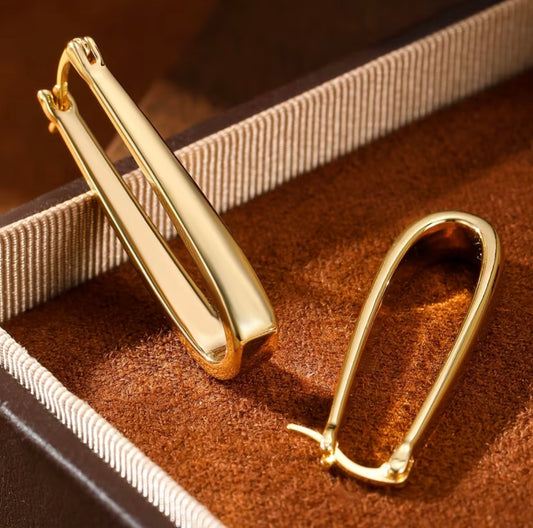 Minimalist Oval Earrings - Gold