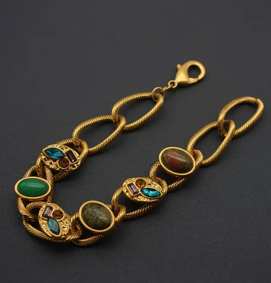 Vintage Stones Bracelet - Gold