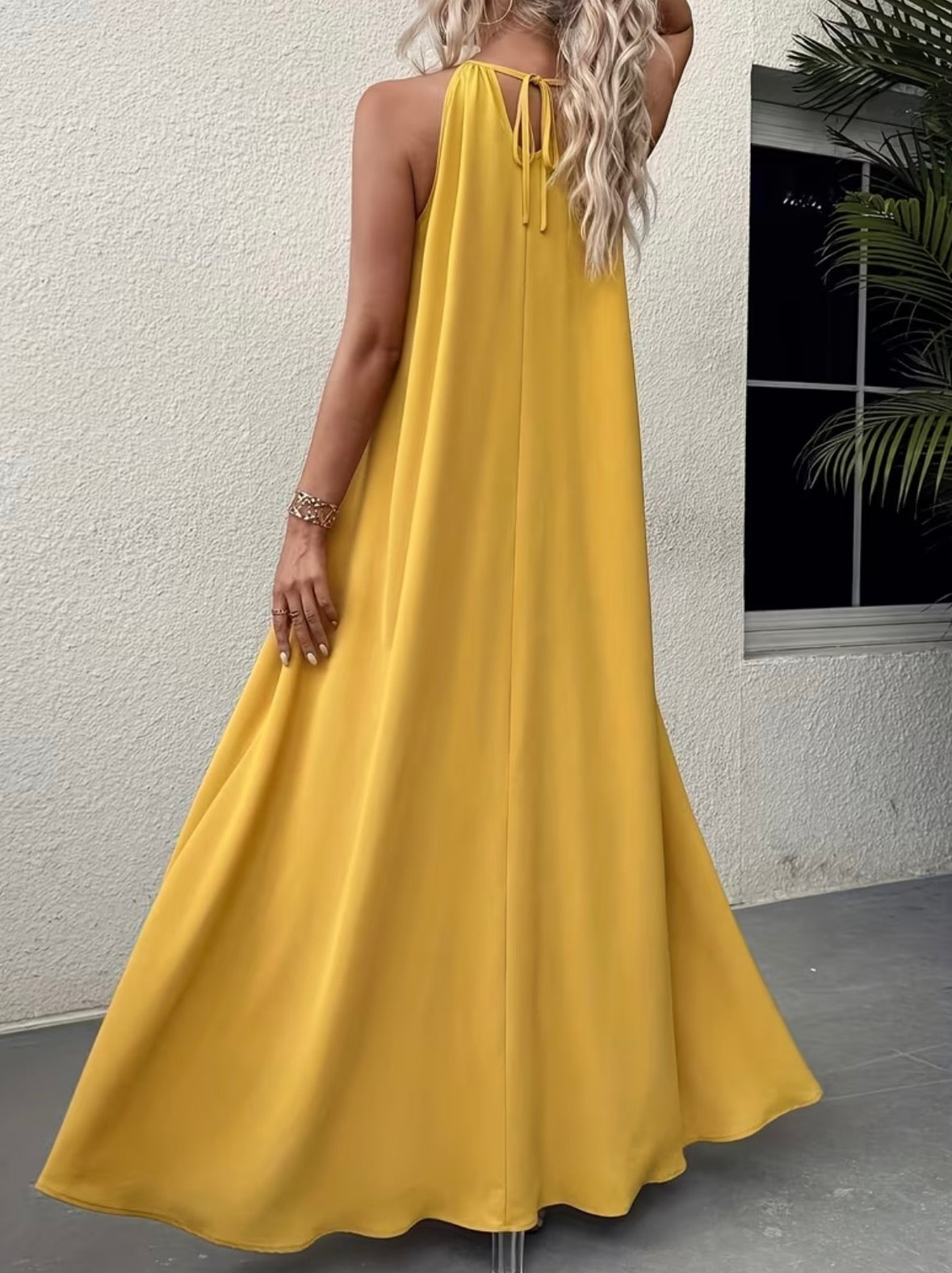 Flowy Long Dress - Yellow