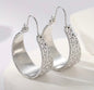 Hammered Hoop Earrings - Silver