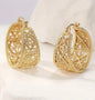 Intricate Round Shape Filigree Earrings - Gold