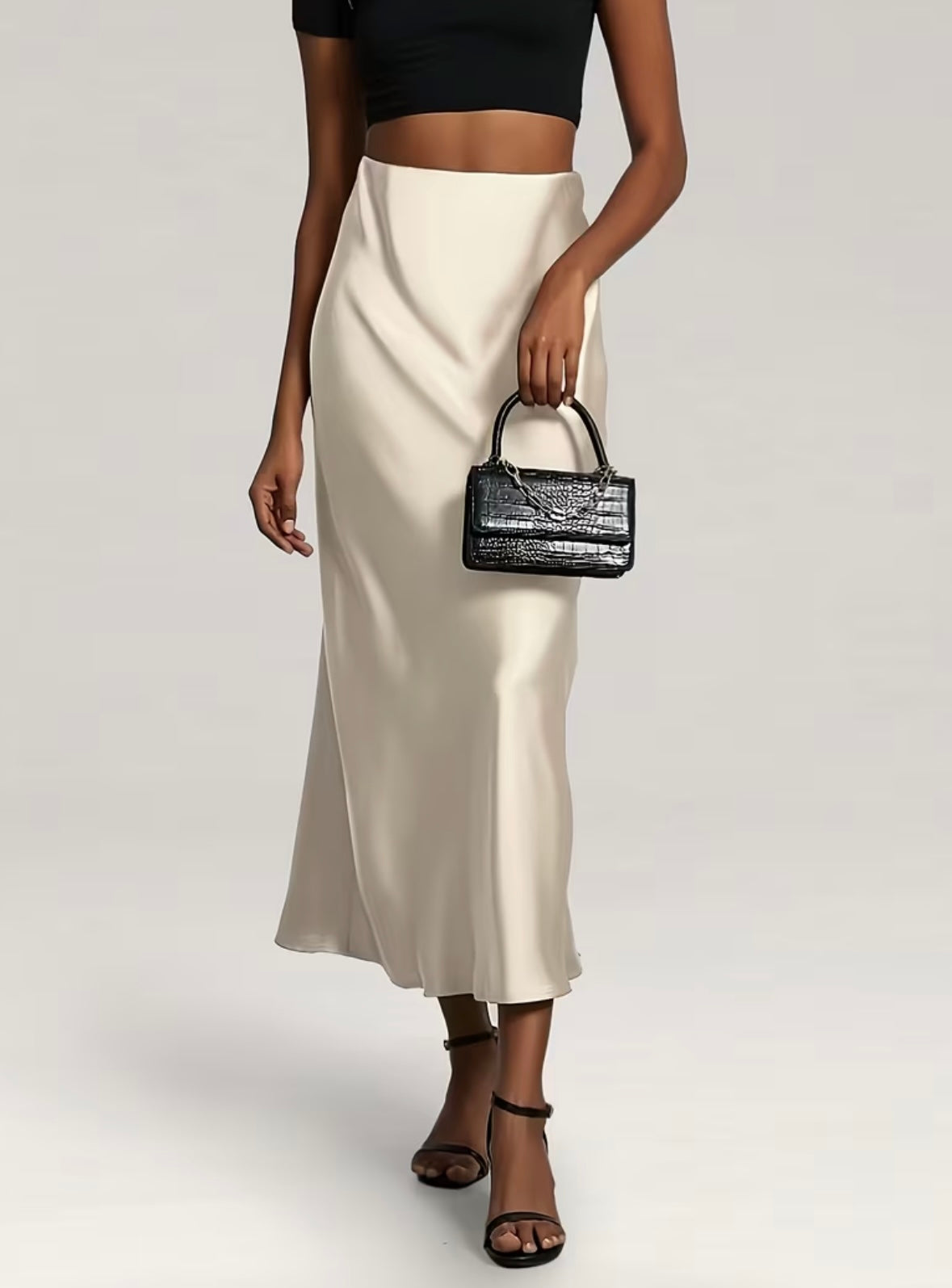 Minimalist A-Line Satin Skirt - 3 colors