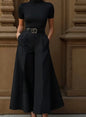 Korean Wide-Leg Pants - Black