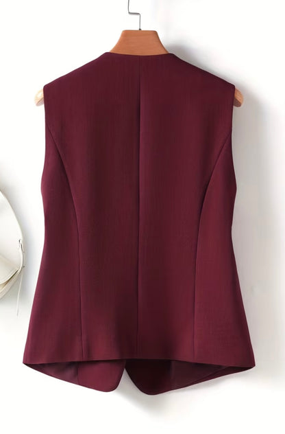 Plain Wrap-Over Vest - 2 colors