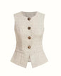 Light Weight Textured Vest - Apricot