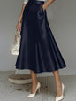 Midi Flared Satin Skirt with pockets - 5 colors