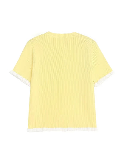 Short Sleeve Ruffle Detailed Top - 3 colors