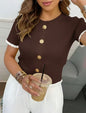 Short Sleeve Ruffle Detailed Top - 3 colors