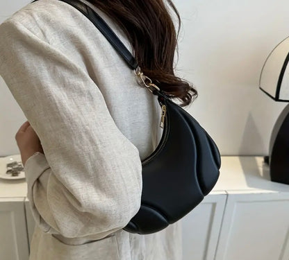French Shoulder Bag - Black
