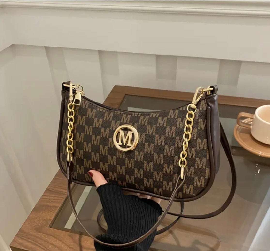 Vintage French Shoulder Bag - Brown