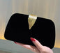 Golden Leaf Clutch - Black