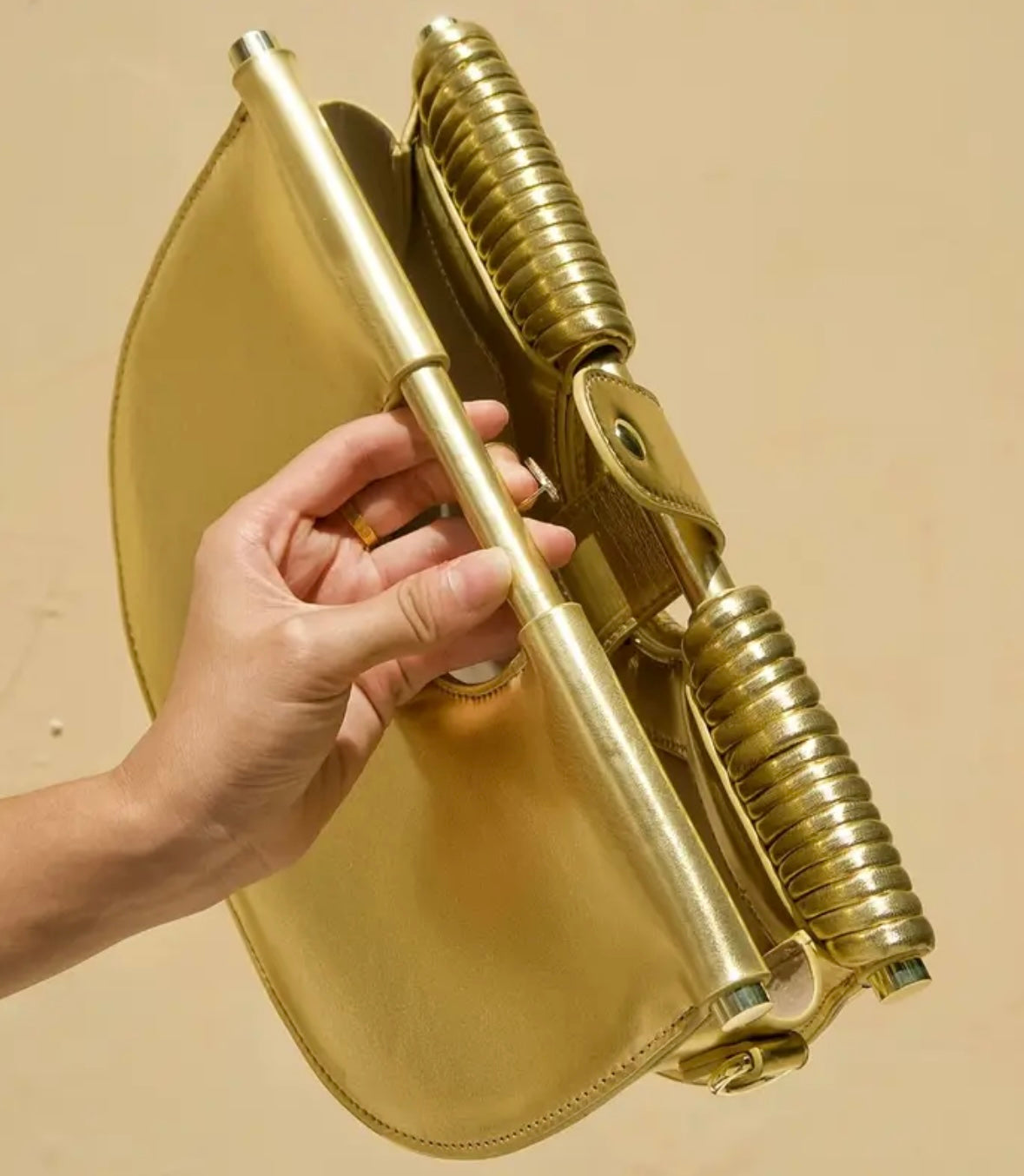 Fashionable Party Handbag - Gold