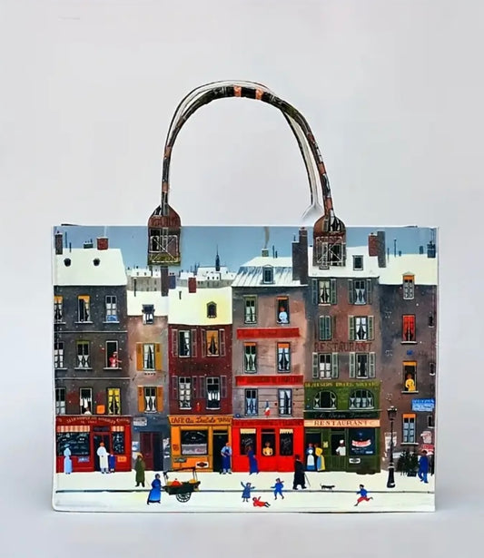 City Oil Painting Tote Bag