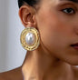 Large Oval Earrings - Golden