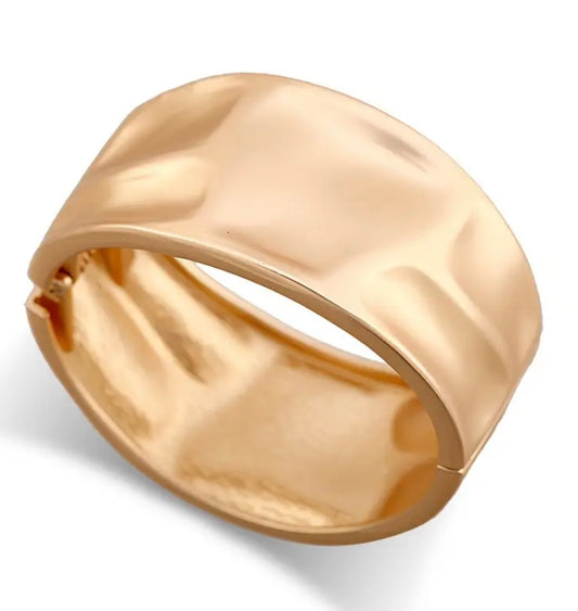Wide Geometric Cuff Bracelet - Golden