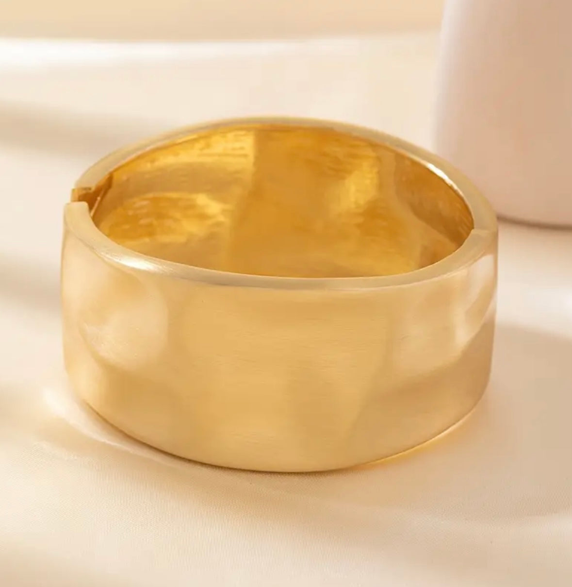 Wide Geometric Cuff Bracelet - Golden