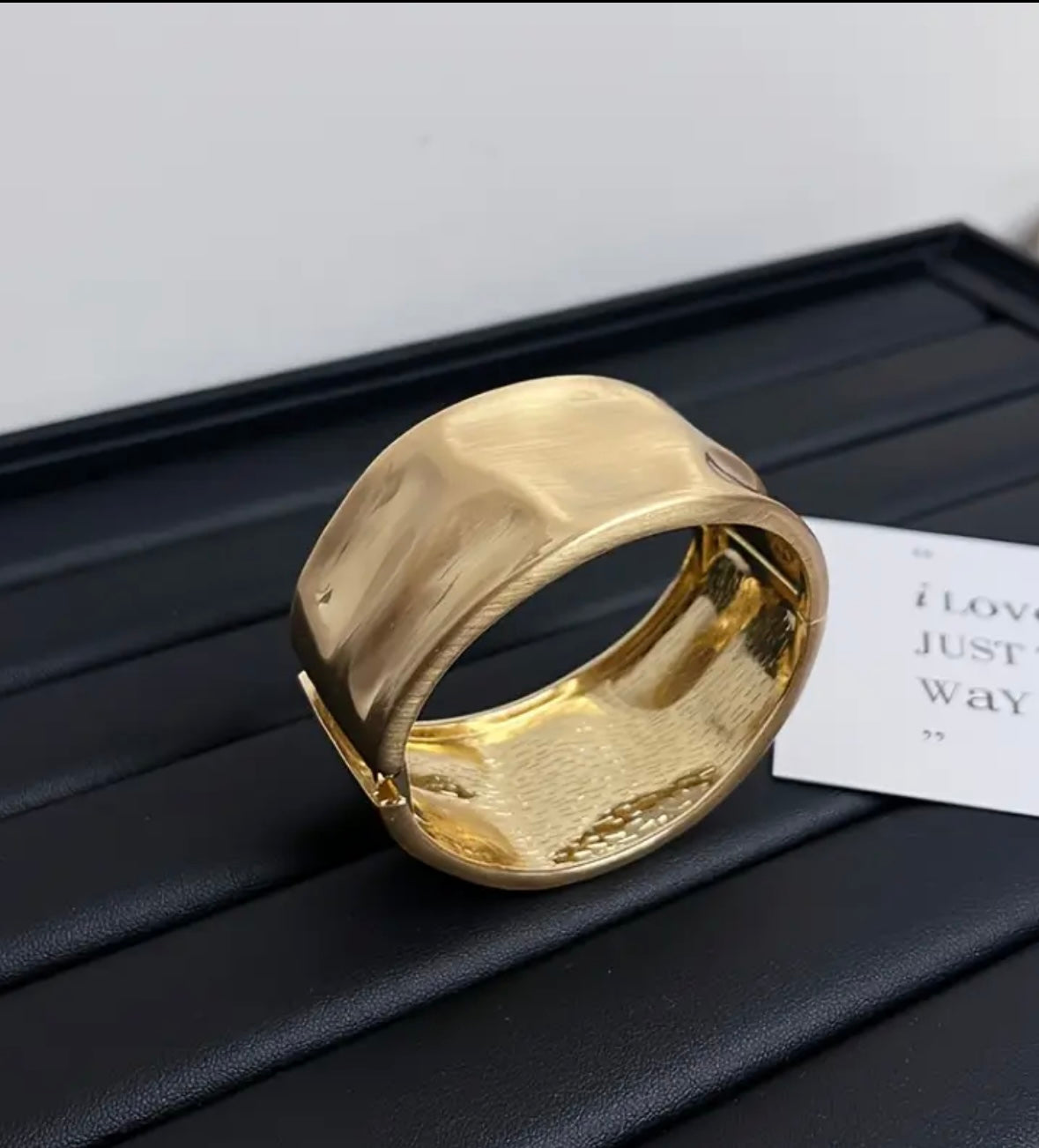Wide Geometric Cuff Bracelet - Golden