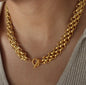 Interlocking Chain Link Necklace - Golden