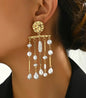 Pearl Drop Dangle Earrings - Golden