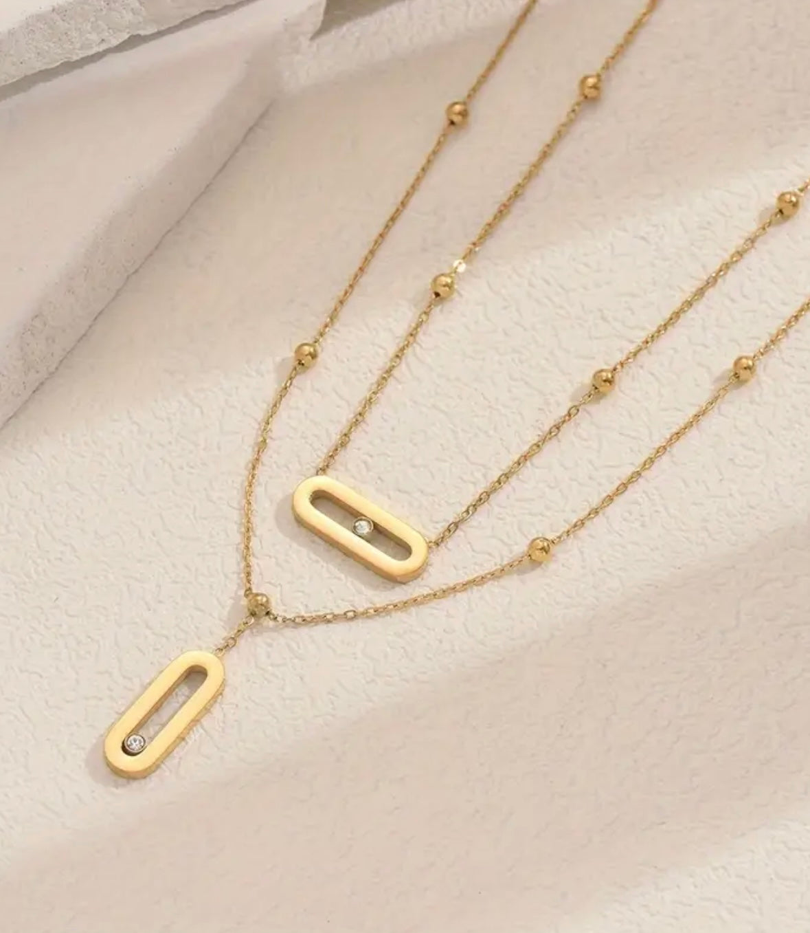 Elegant Double Layer Necklace - Golden