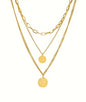 Retro Coin Triple Layer Necklace - Golden