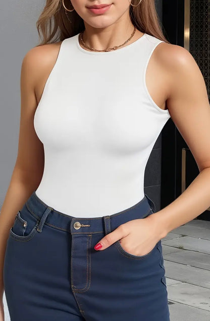 Sleeveless Crew Neck Bodysuit