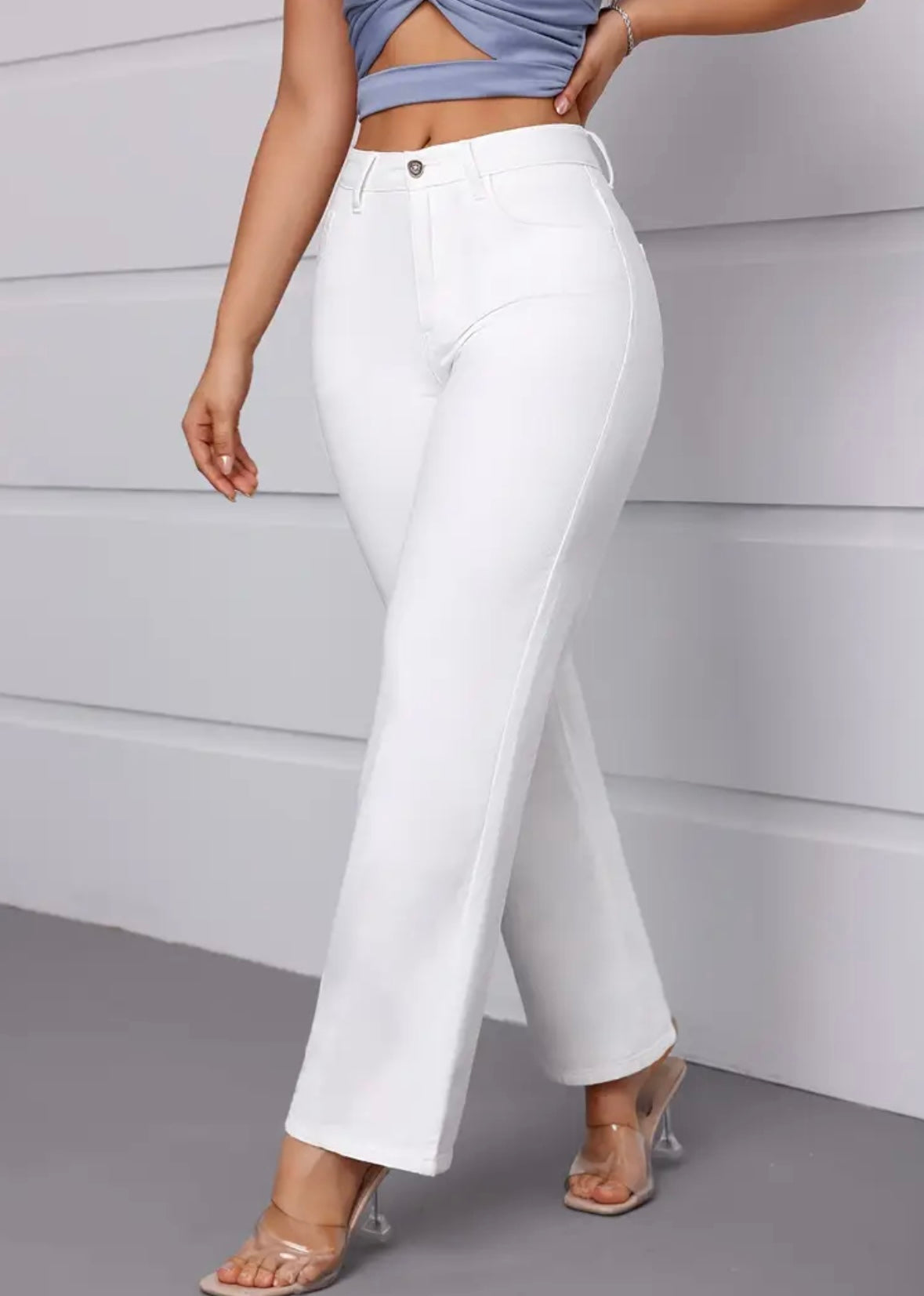 Straight-Cut Stretchy Jeans