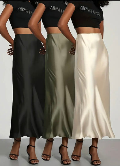 Minimalist A-Line Skirt - Ivory - size L