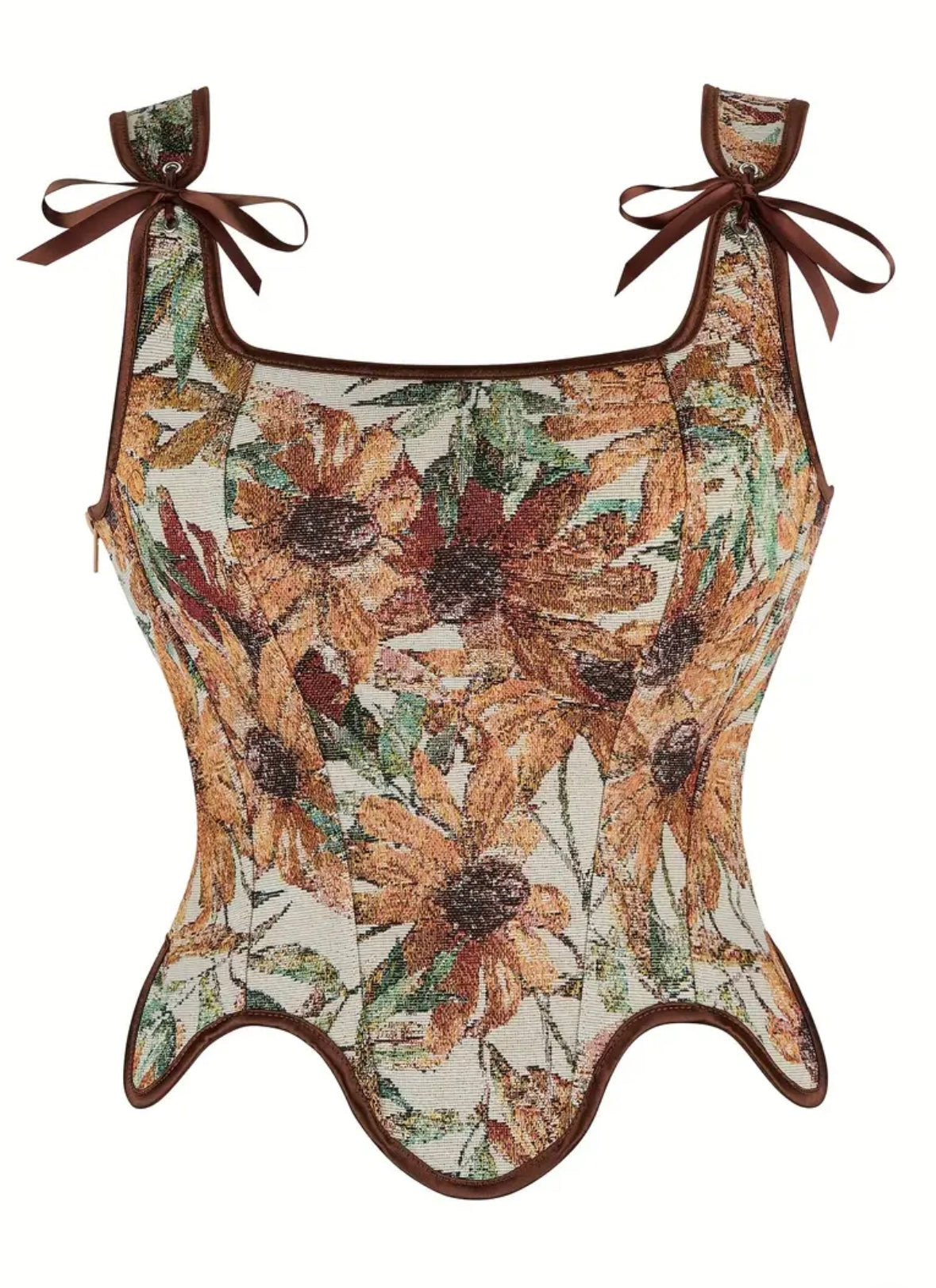 Jacquard Corset - Floral - Medium