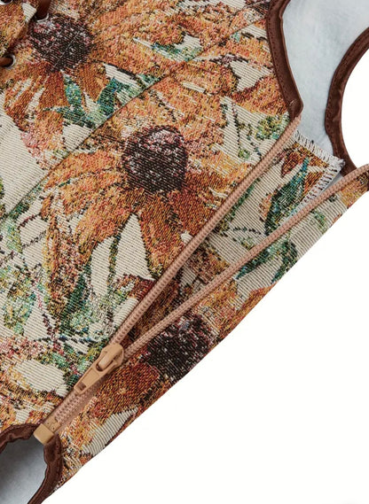 Jacquard Corset - Floral - Medium