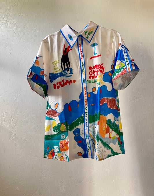 Casual Short Sleeve Oversized Shirt - Dolce Vita - M/L