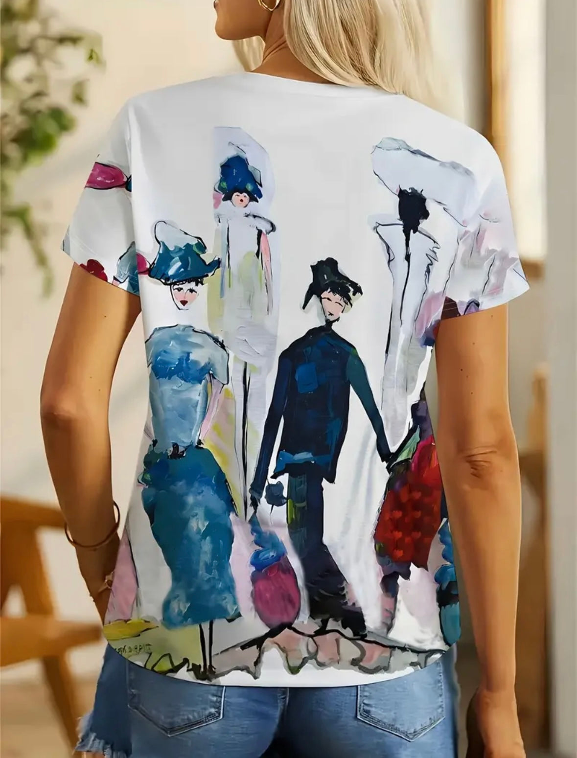 Silhouettes Oil Painting Tee - White