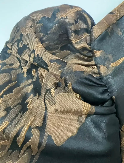 Mini Vintage Floral Dress - Copper/Black - L Only