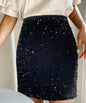 Mini High-Waist Sequin Skirt - Black
