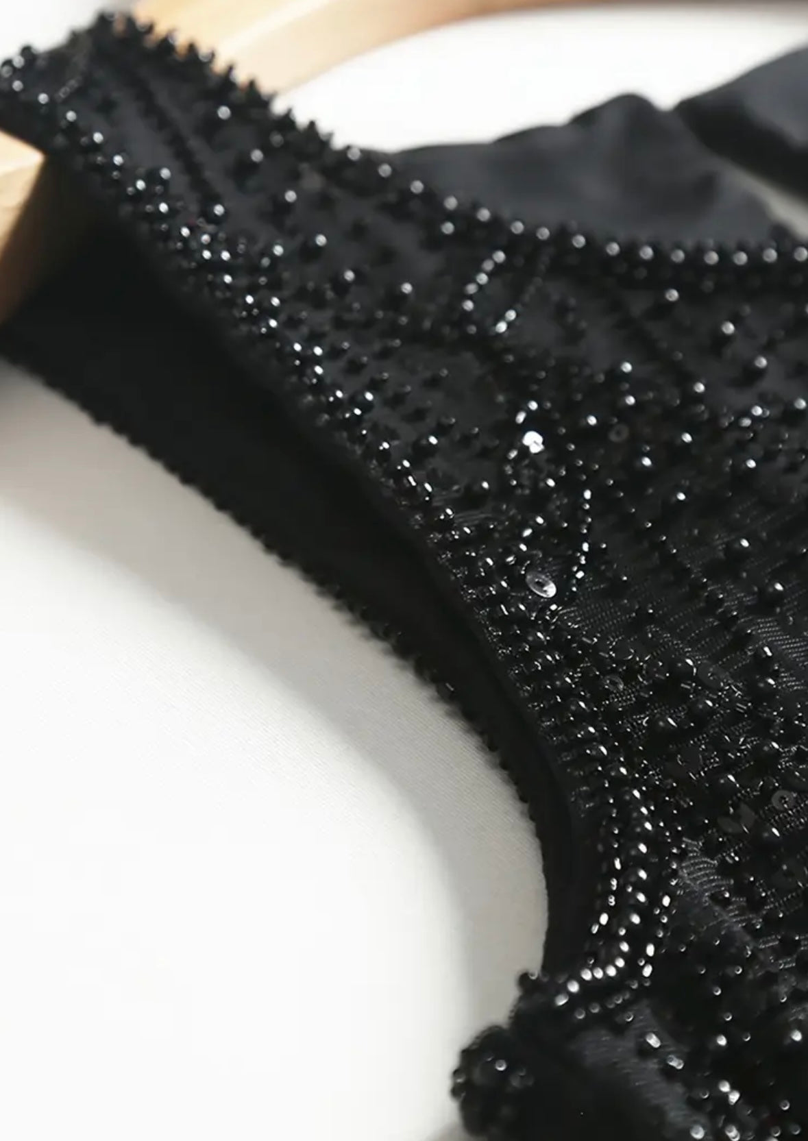 Beaded & Sequin Sleeveless Top - Black