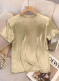 Shimmery Short Sleeve Loose Top