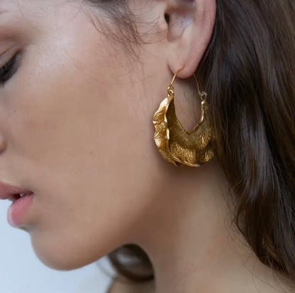 Geometry Water Drop Earrings - Silver & Gold