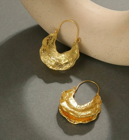 Geometry Water Drop Earrings - Silver & Gold