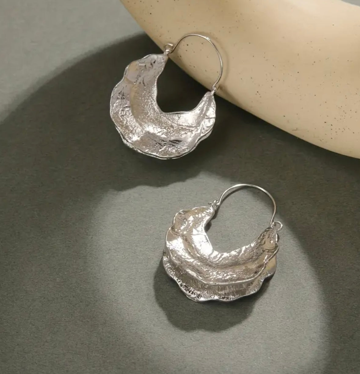 Geometry Water Drop Earrings - Silver & Gold