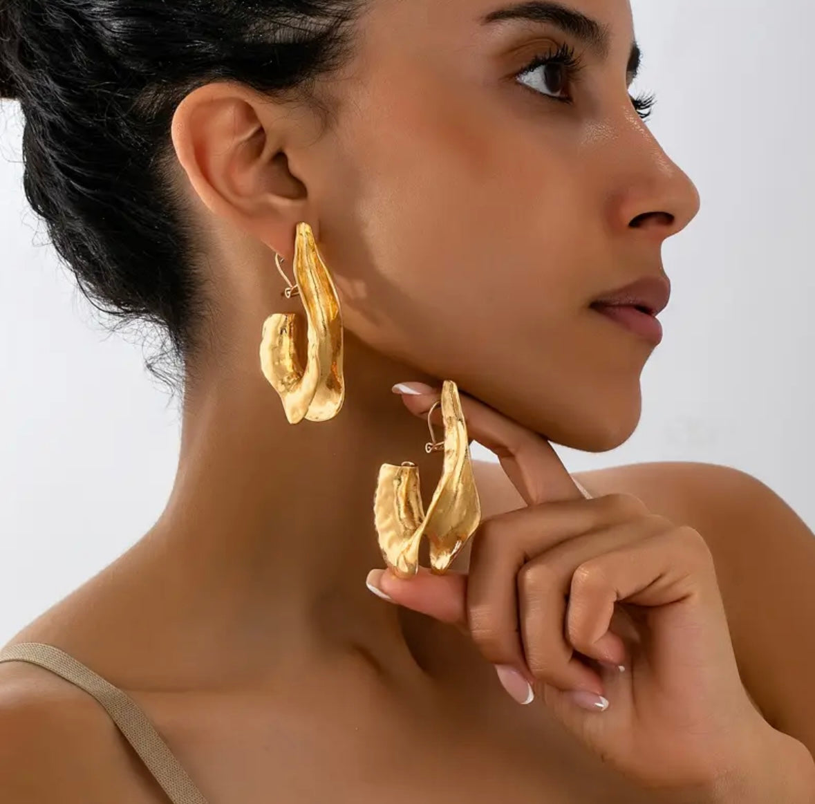 Geometry Tear Drop Earrings - Silver & Gold