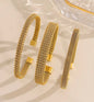 Set of 3 Mesh Cuffs Bracelet - Gold