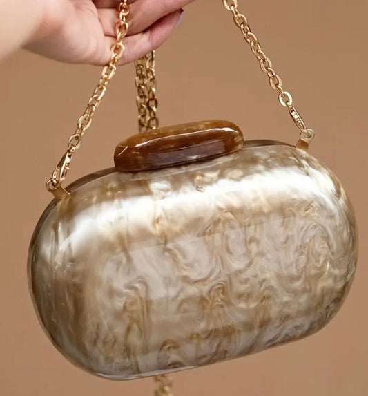 Acrylic Evening Clutch - Nacre