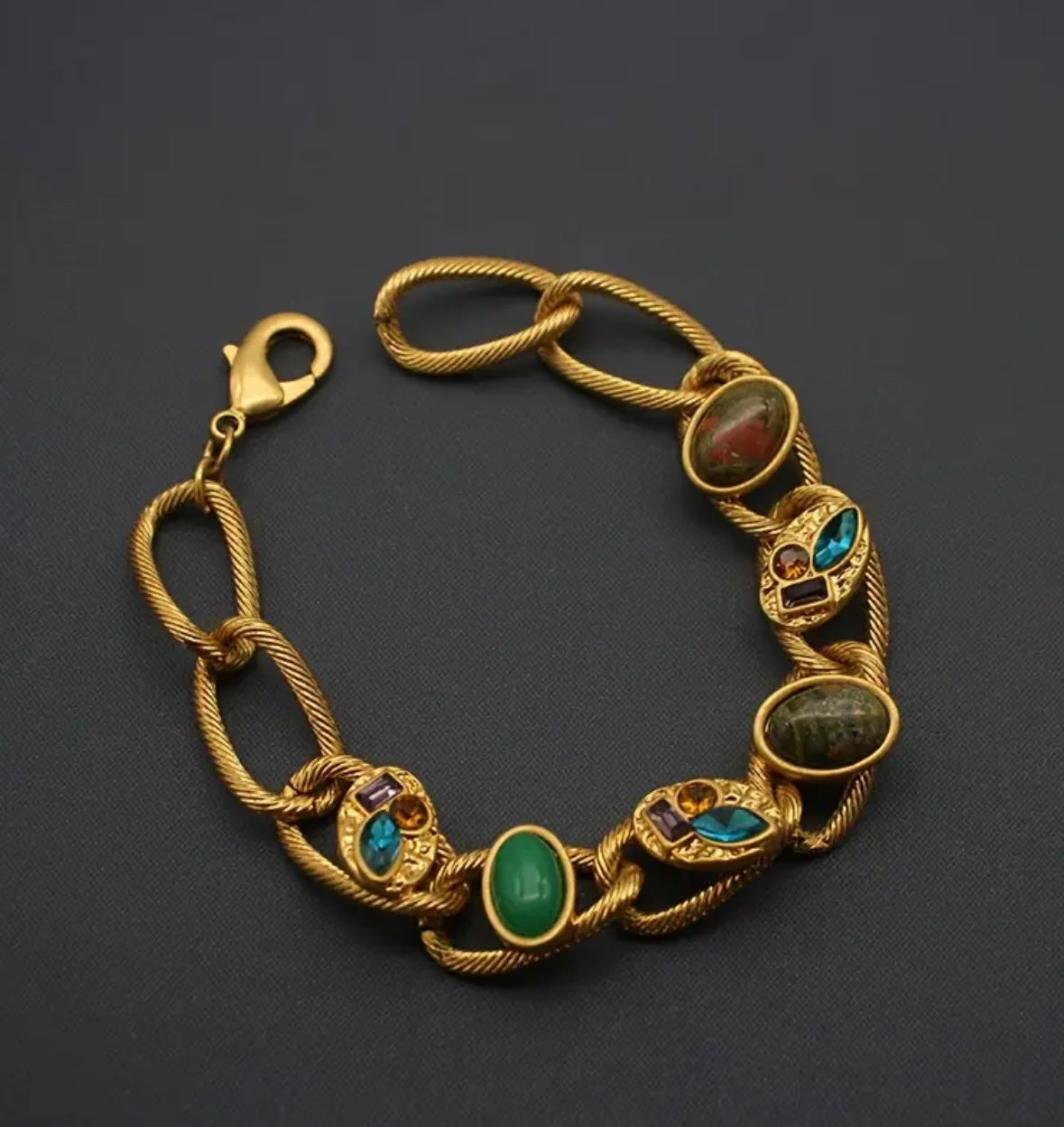 Vintage Stones Bracelet - Gold
