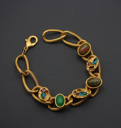 Vintage Stones Bracelet - Gold