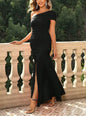 Elegant One-Shoulder Mermaid Dress - Black - M & XL