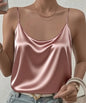 Silky Sateen Camisole with Spaghetti Straps - size M