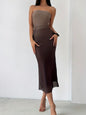 Gradient Bodycon Mesh Dress - Coffee