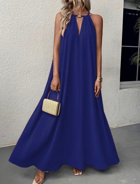 Flowy Long Dress - Royal Blue