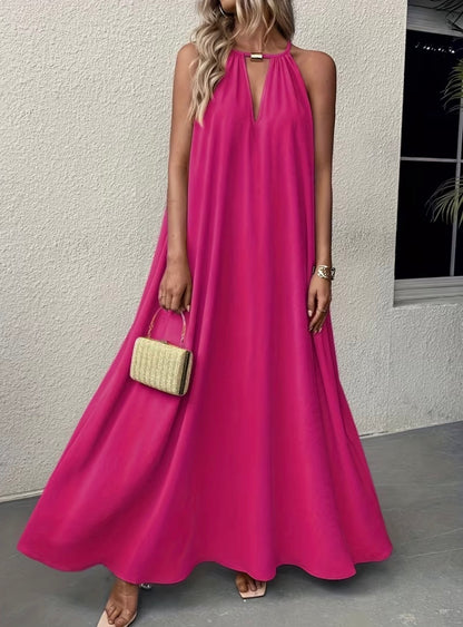 Flowy Long Dress - Fuschia